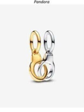 Authentic Openable and Splittable Handcuffs Dangle Pandora Charm